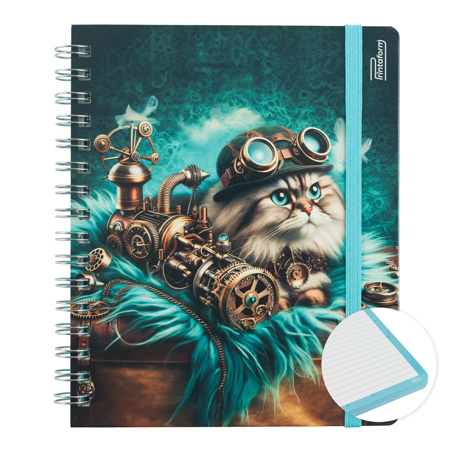 Libreta Felinos Book, pasta dura, 100 hojas