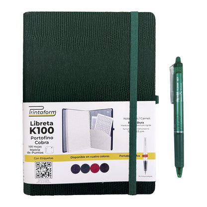 Libreta Kool Tipo Agenda A5, Portofino Cobra, pasta dura, 100h