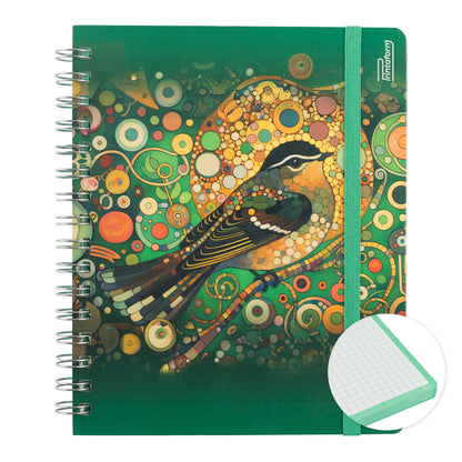 Libreta Aves Book, pasta dura, 100 hojas