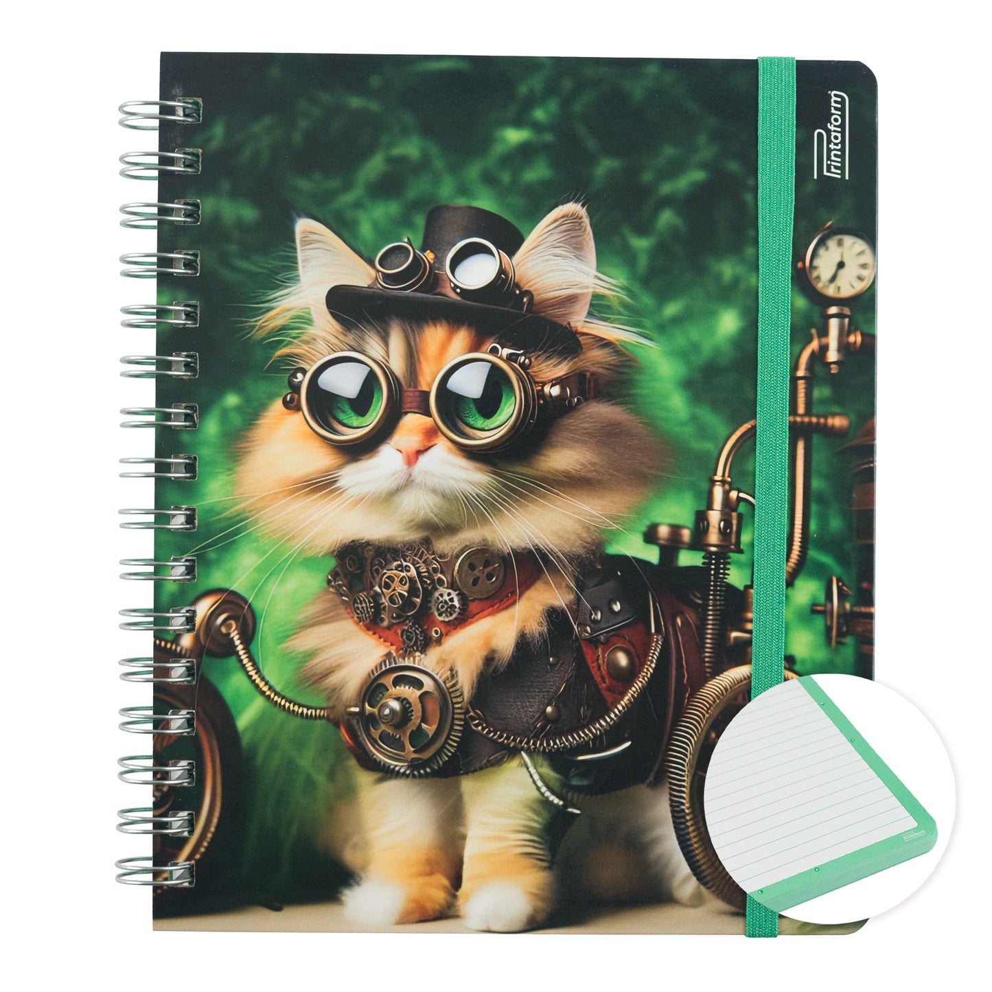 Libreta Felinos Book, pasta dura, 100 hojas