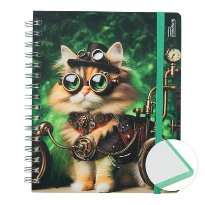 Libreta Felinos Book, pasta dura, 100 hojas