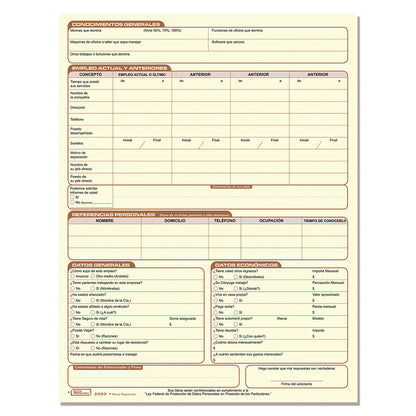 Solicitud de Empleo B-2002, (Pack c/3 blocks)