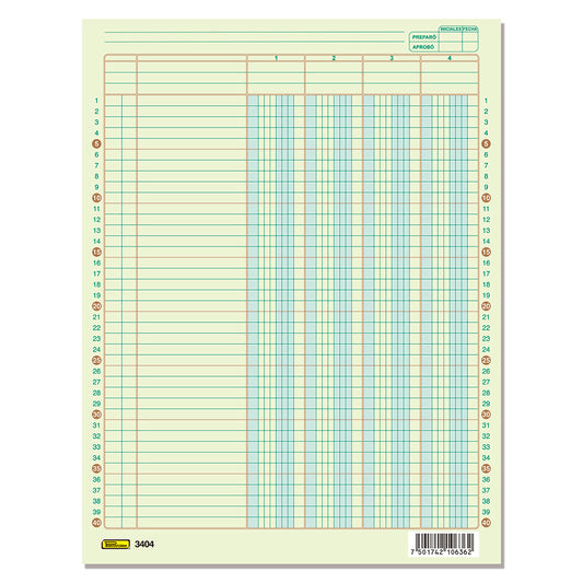 Tabular de concepto 4 columnas, B-3404 (Pq. c/3 blocks)