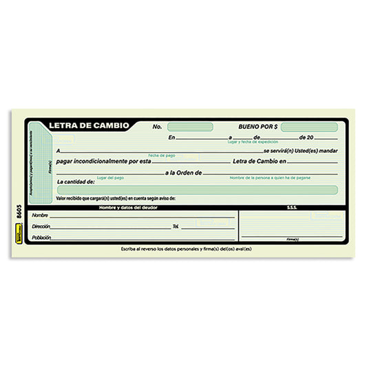 Letra de Cambio, clave B-8605