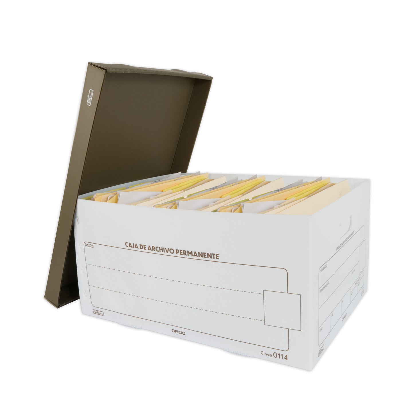 Caja para archivo de plástico