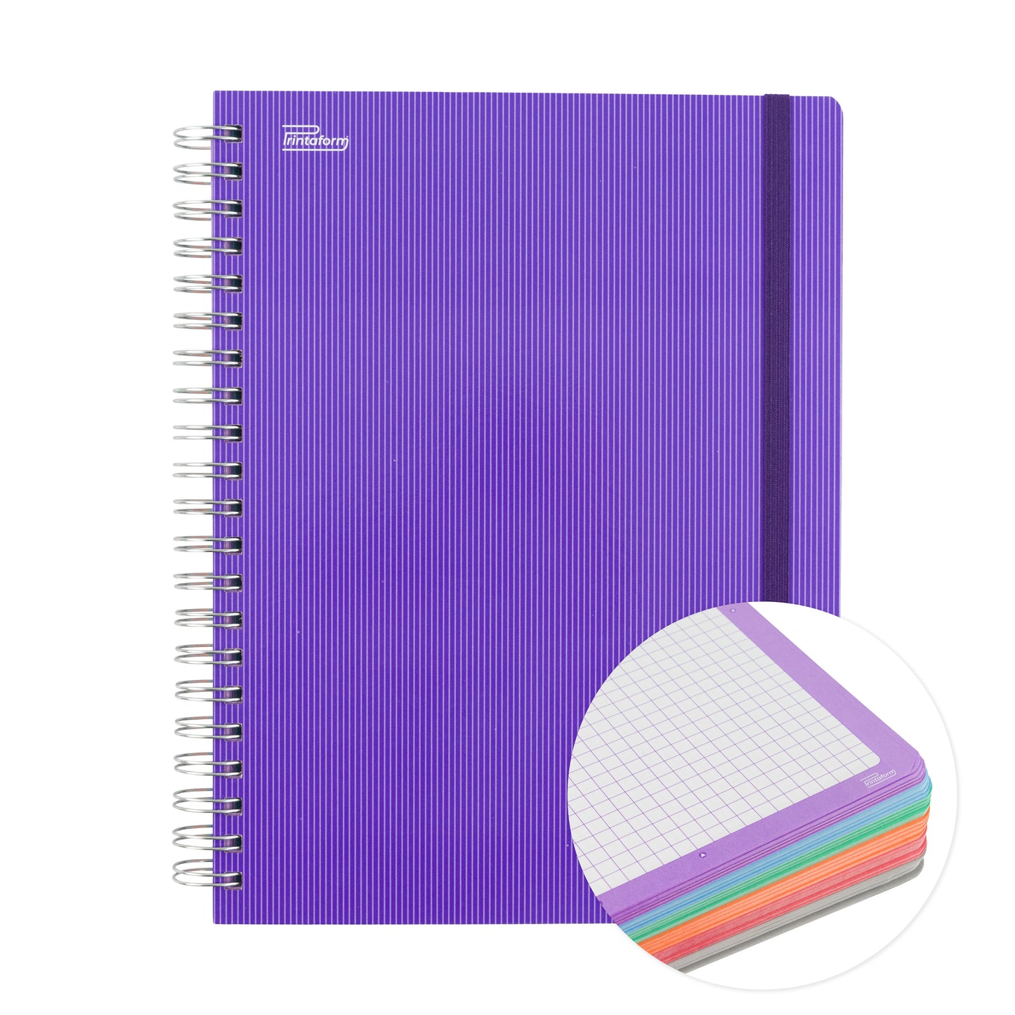 Libreta Universitaria Arcoíris profesional pasta dura, 200 hojas