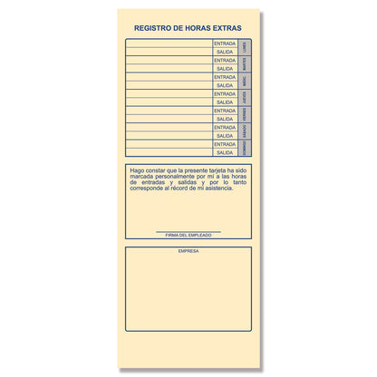 Tarjeta Control de Asistencia 300 tarjetas (Paq. c/3 blocks)