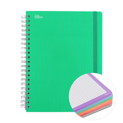 Libreta Universitaria Arcoíris profesional pasta dura, 200 hojas