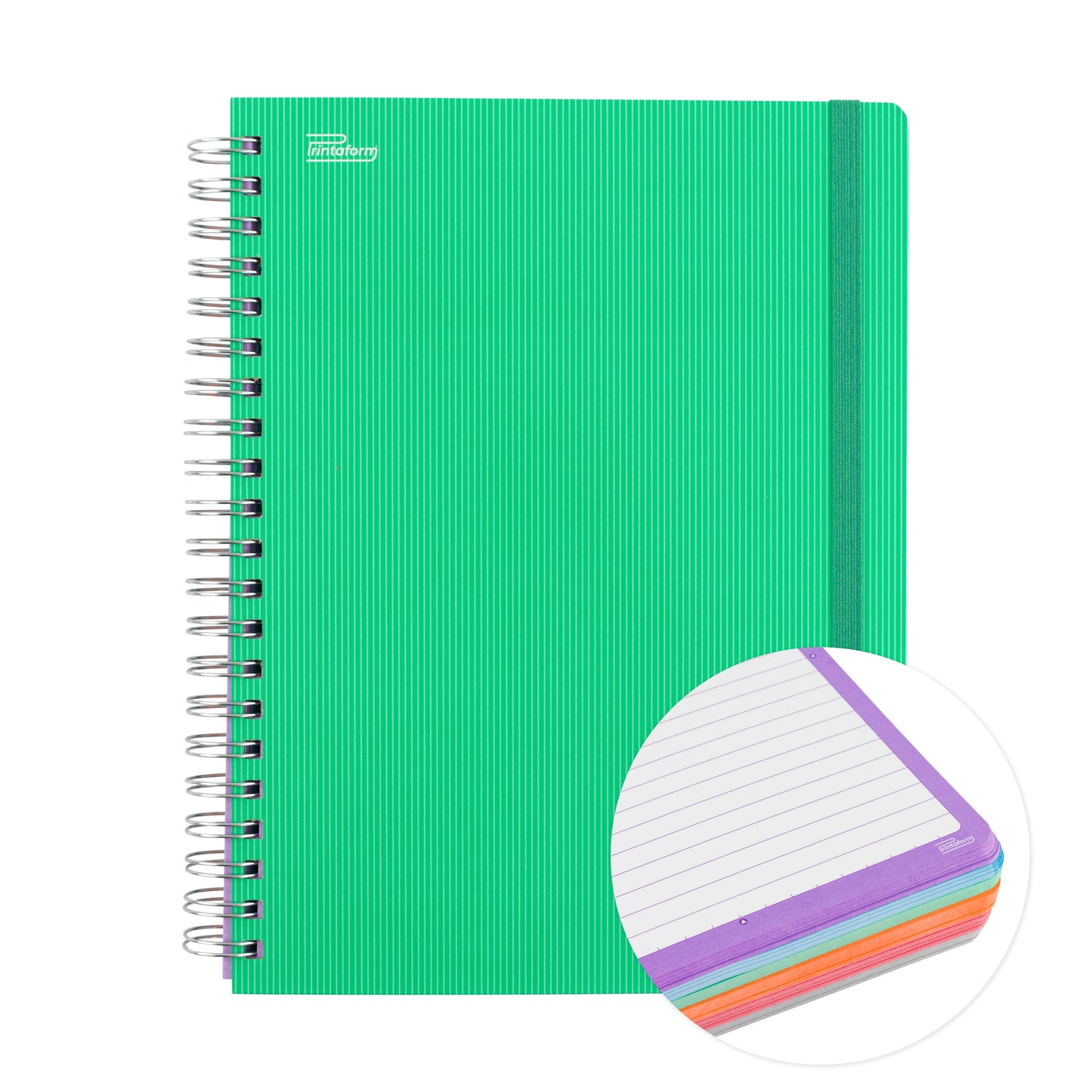 Libreta Universitaria Arcoíris profesional pasta dura, 200 hojas