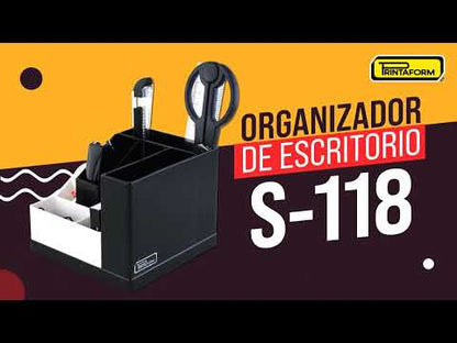 Organizador de escritorio giratorio con accesorios