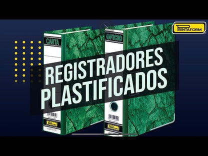 Registrador plastificado, oficio, caja c/20 piezas